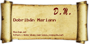 Dobribán Mariann névjegykártya