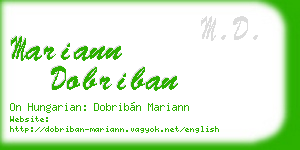 mariann dobriban business card